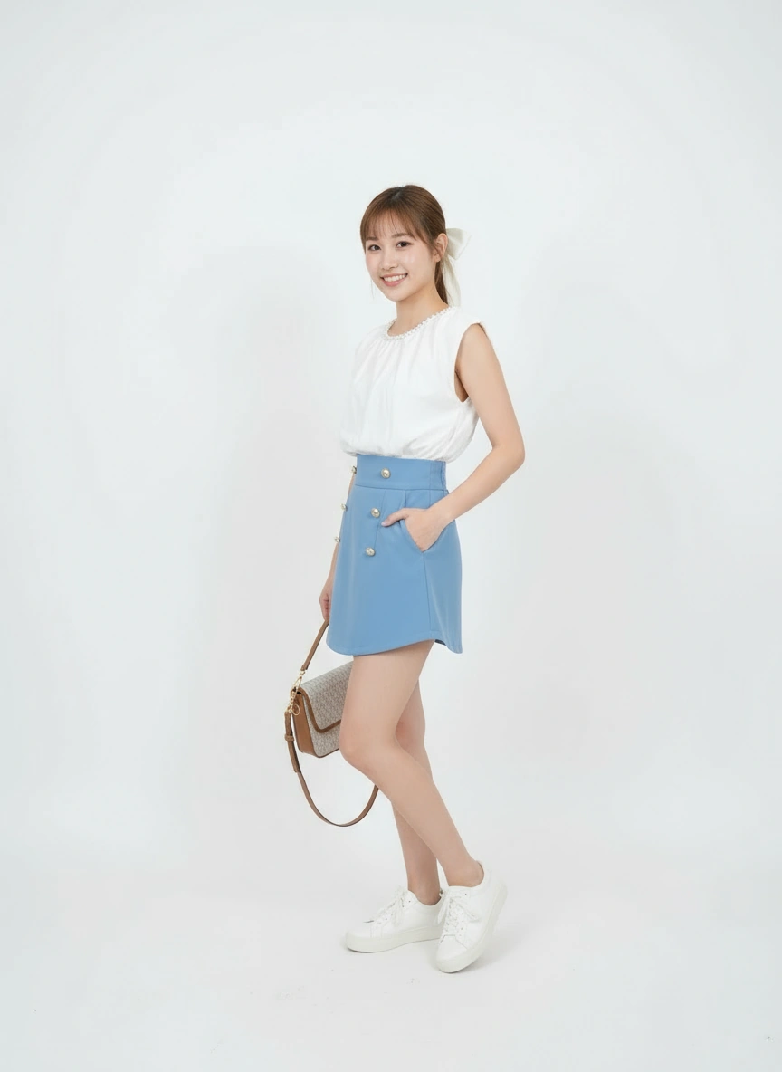 Pearl Neck Crop Top