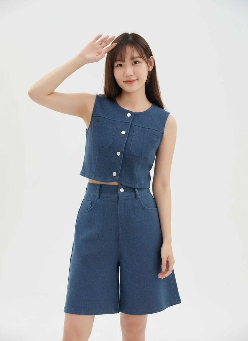 Yoona Denim Vest Set Wear