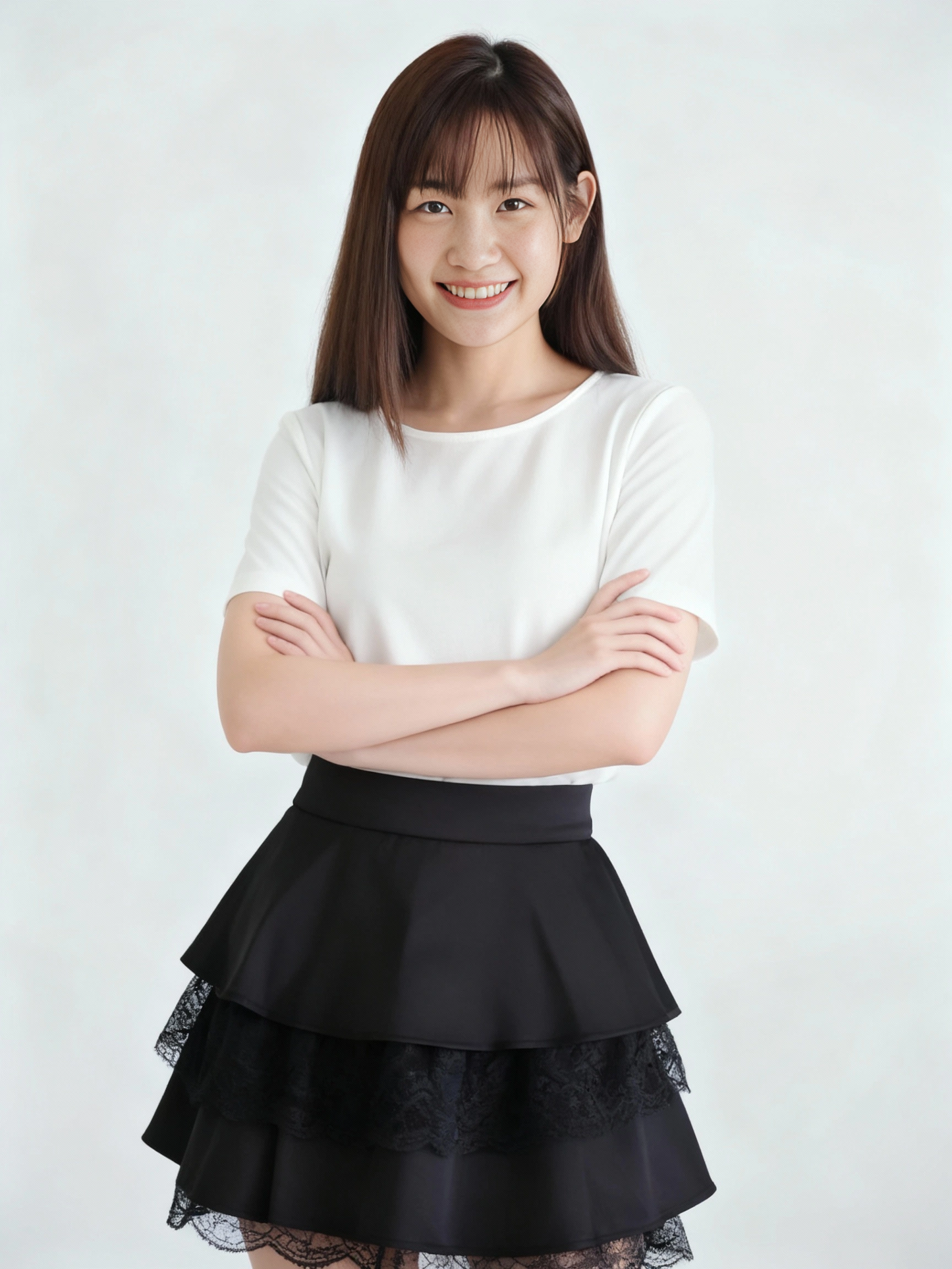 Lace Satin A Line Skirt