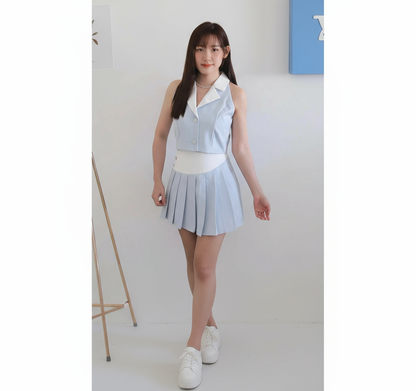 Bluebell Vest Pleated Set Wear
