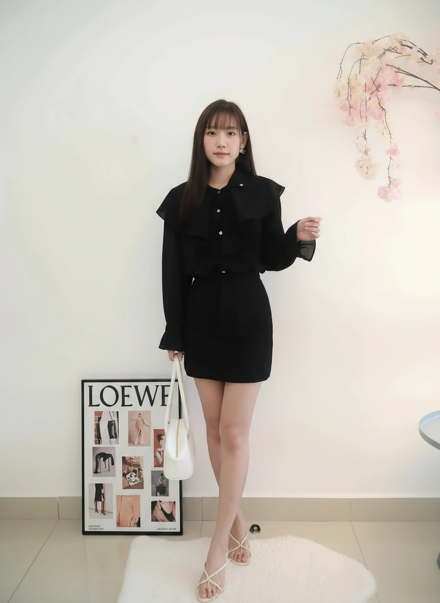 Black Diamond Button Blouse