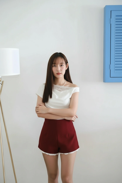 Suit Fabric A Line Lacey Shorts