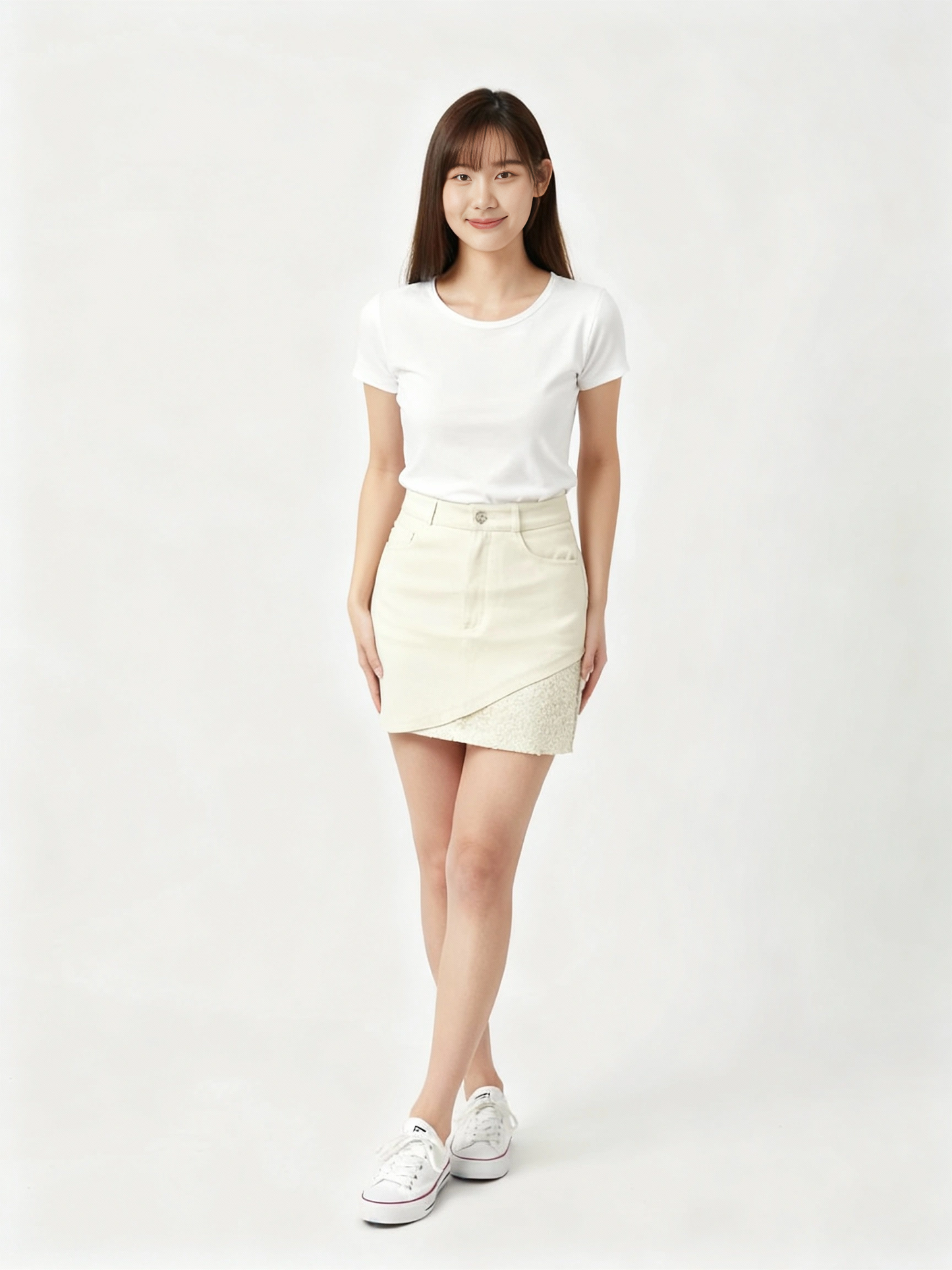 Emma Ivory Splice Skirt