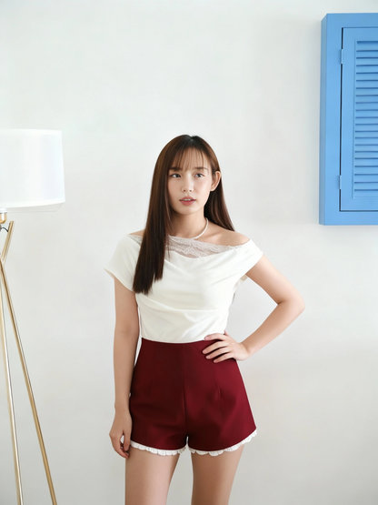 Suit Fabric A Line Lacey Shorts