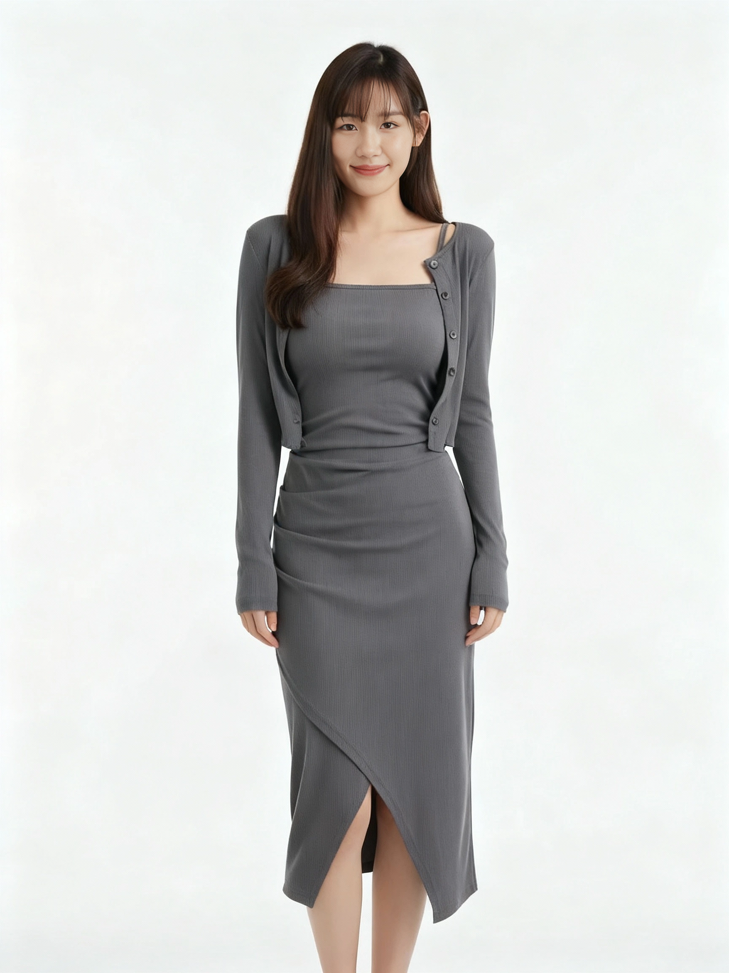 Kate Split Dress with Outerwear