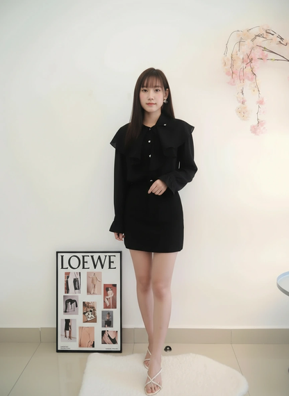Black Diamond Button Blouse