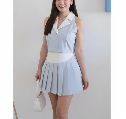 Bluebell Vest Pleated Set Wear