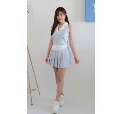 Bluebell Vest Pleated Set Wear