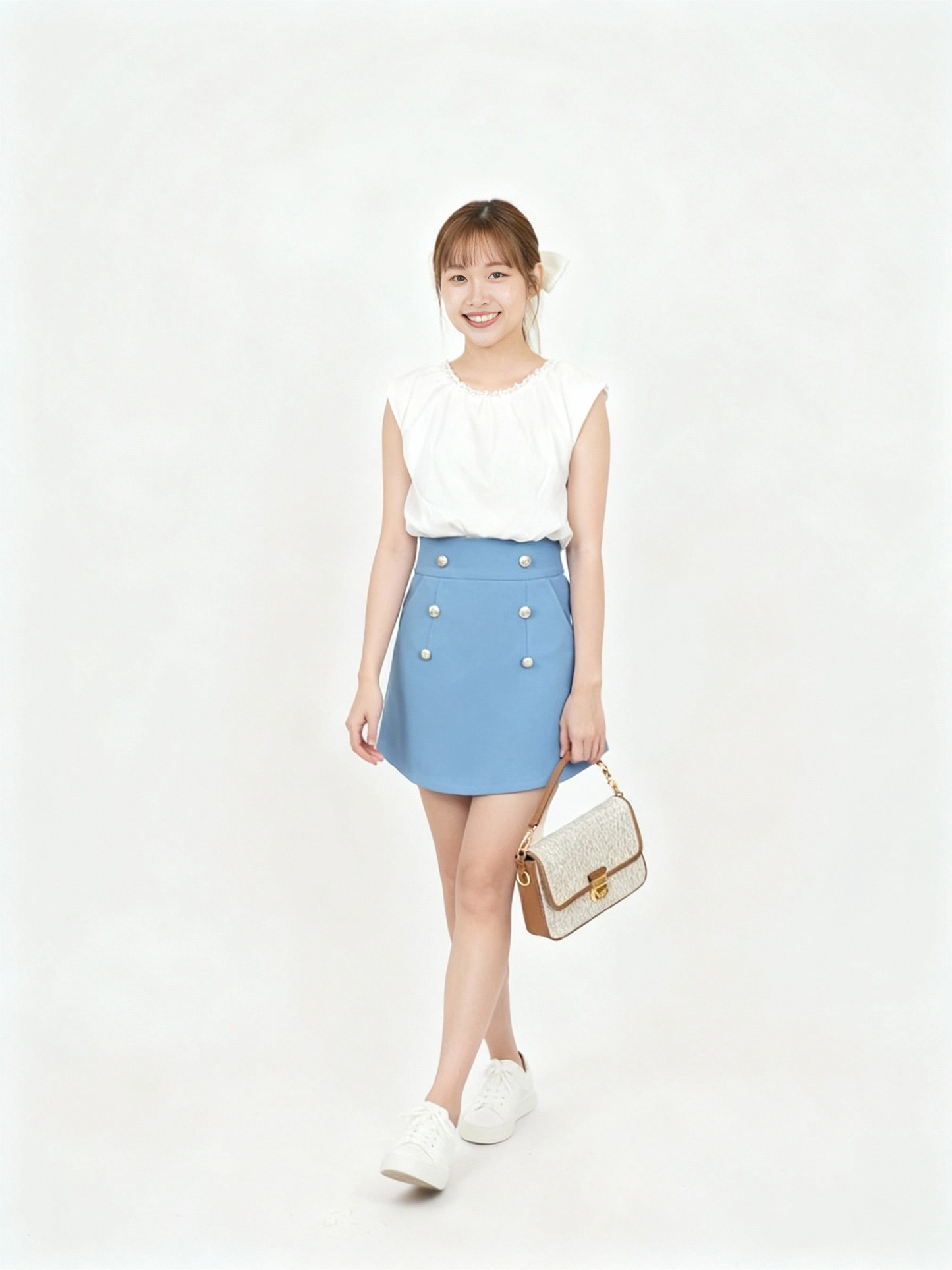 Pearl Neck Crop Top