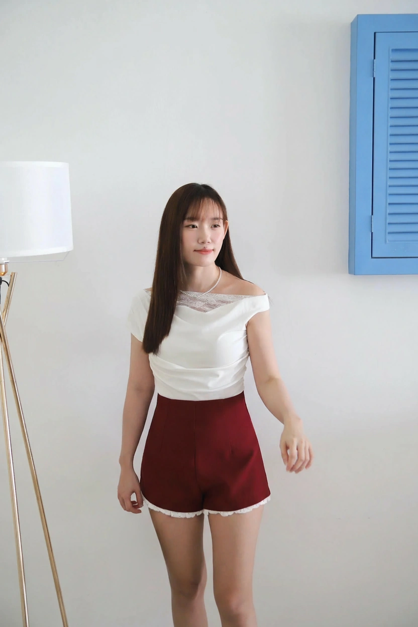 Suit Fabric A Line Lacey Shorts