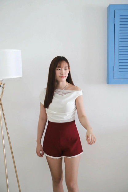 Suit Fabric A Line Lacey Shorts