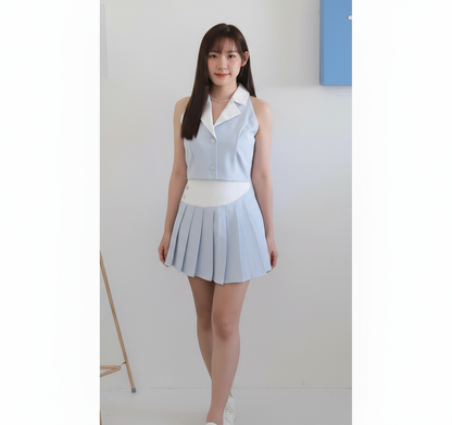 Bluebell Vest Pleated Set Wear