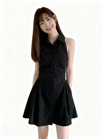 Jennie Button A Shape Dress