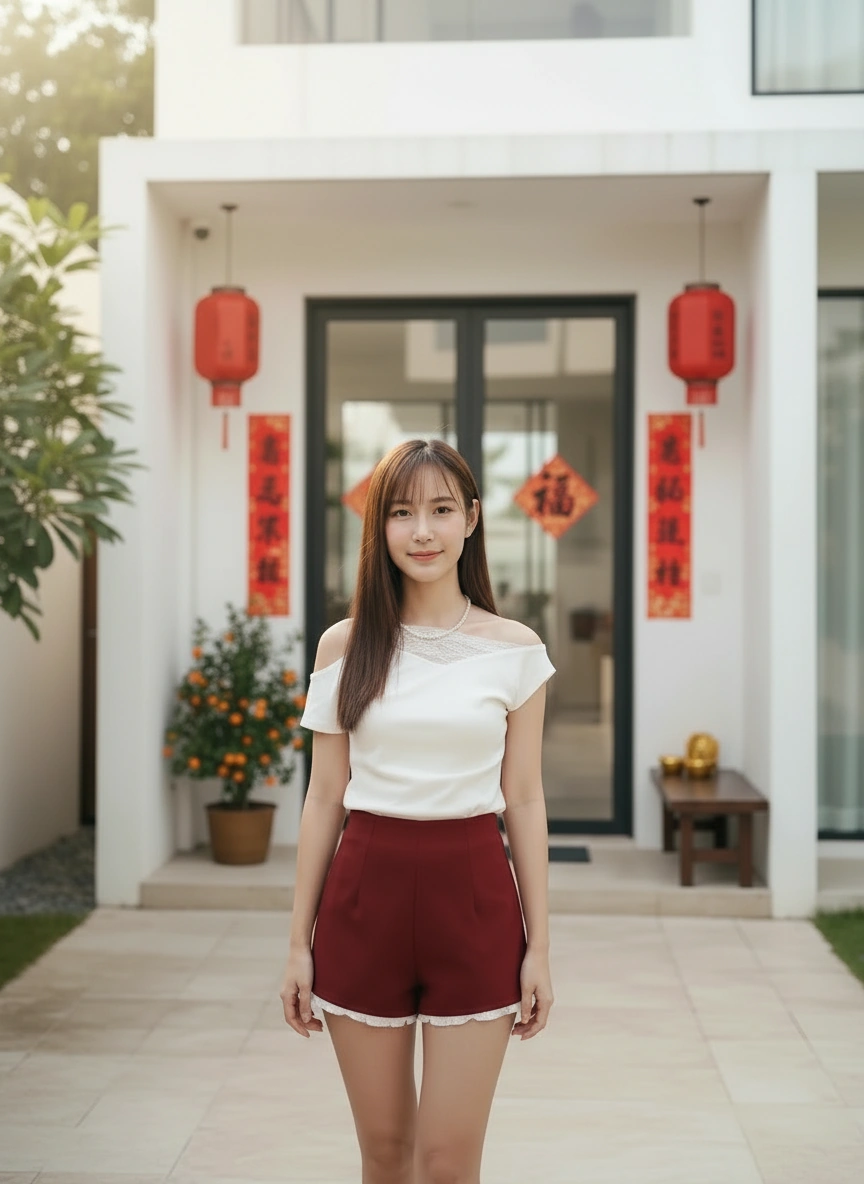 Suit Fabric A Line Lacey Shorts