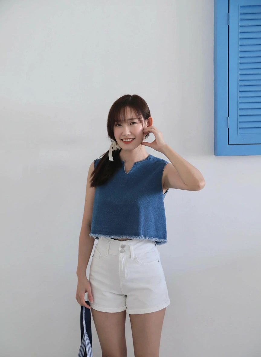 Old Money Style Denim Top