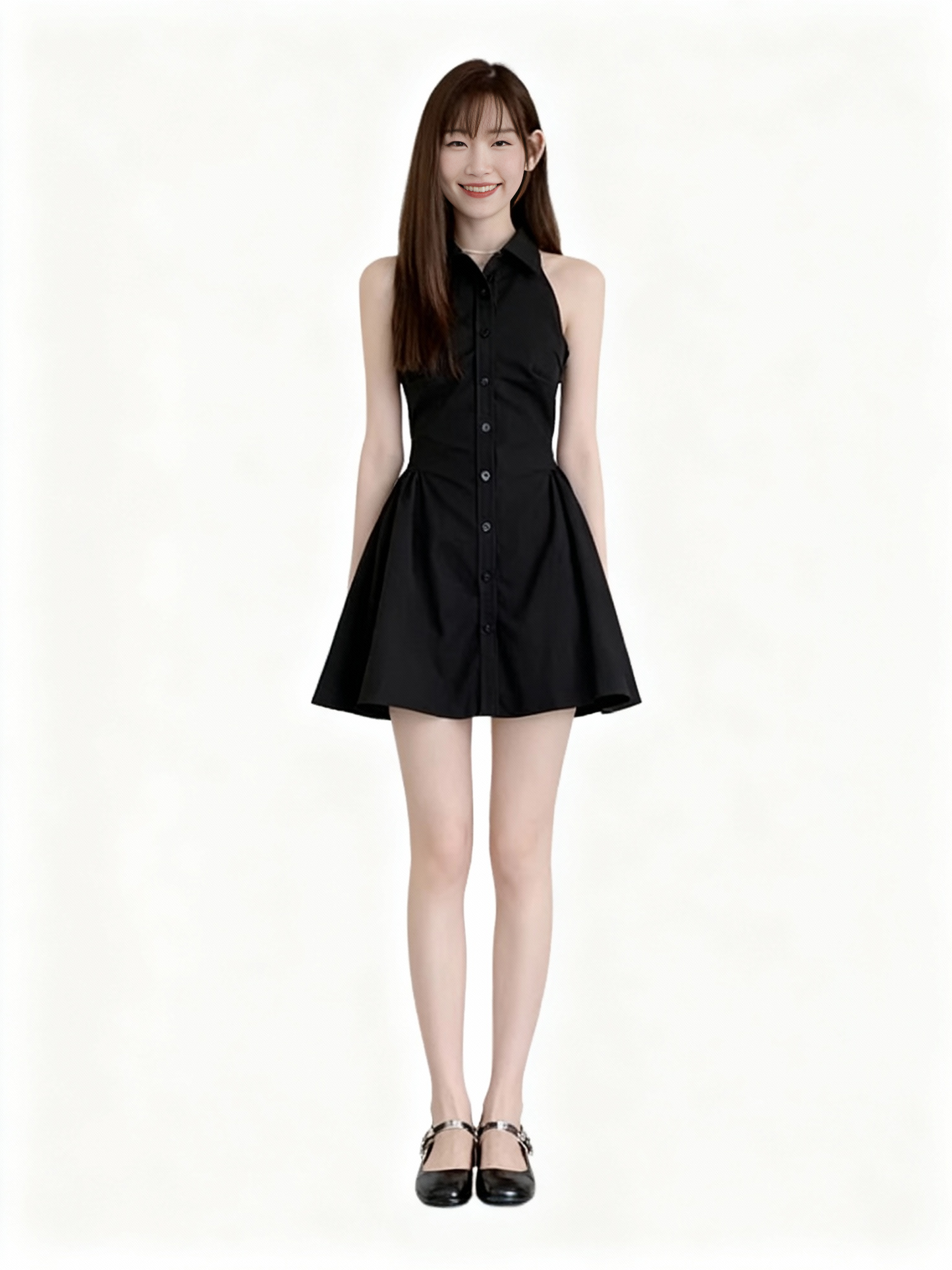 Jennie Button A Shape Dress