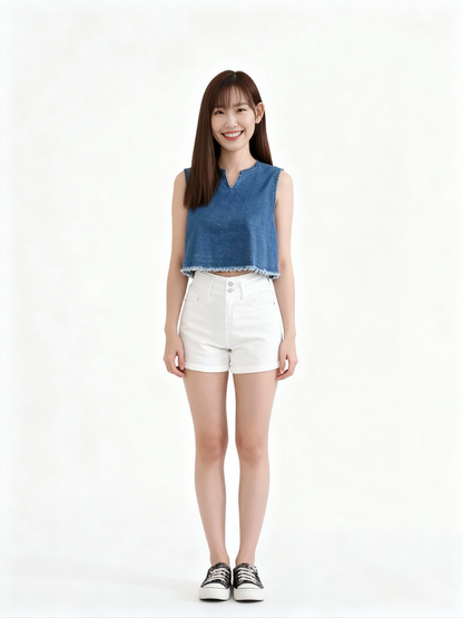 Old Money Style Denim Top