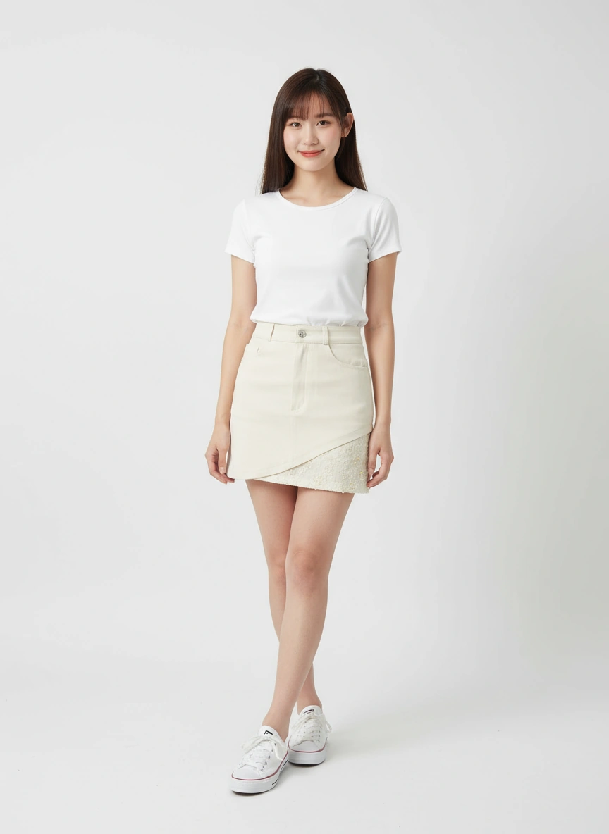 Emma Ivory Splice Skirt