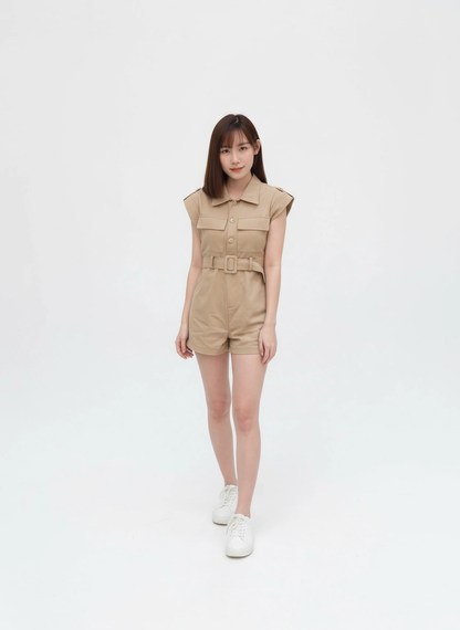 Khaki Denim Jumpsuits