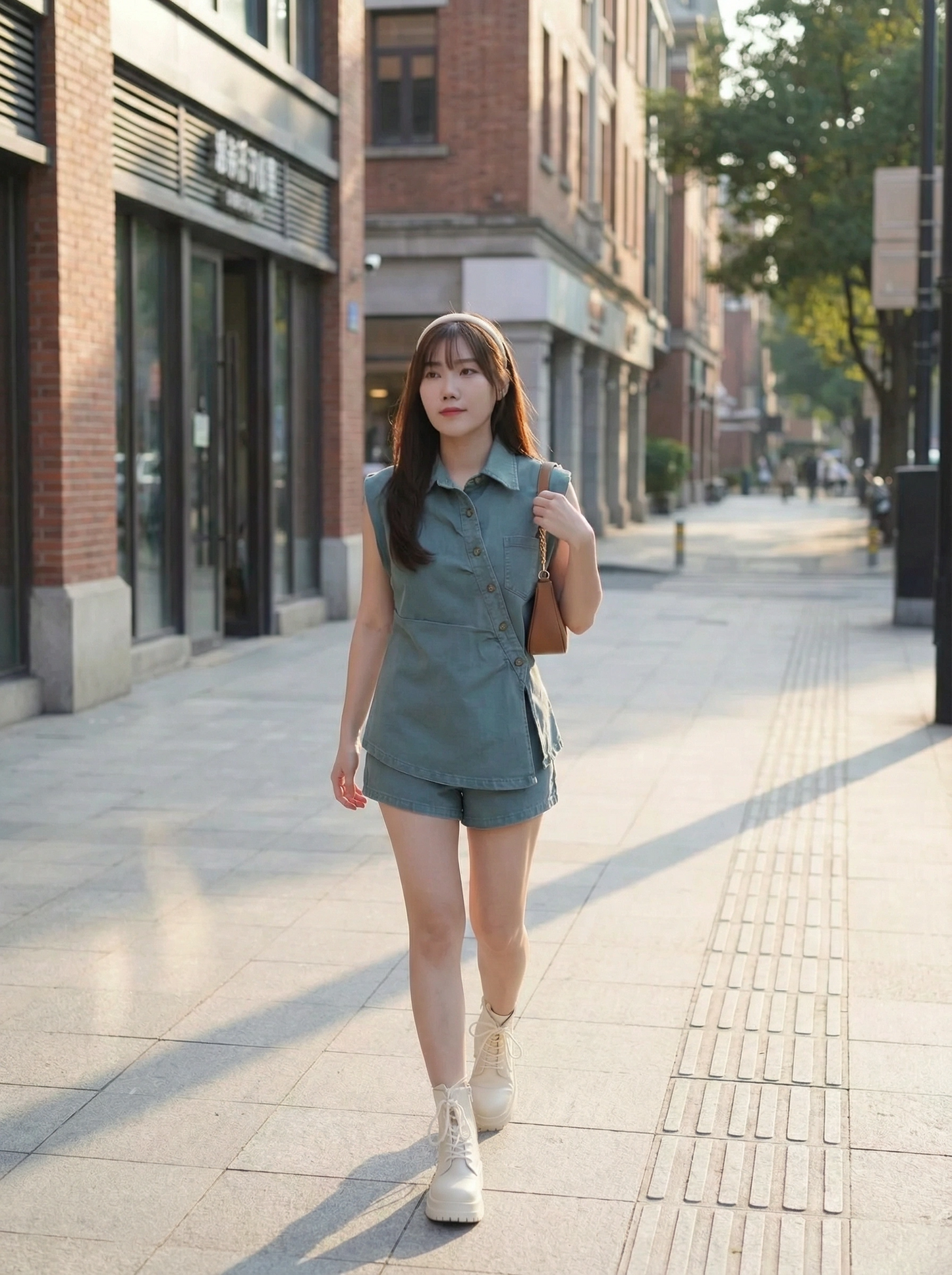Retro Irregular Denim Suit
