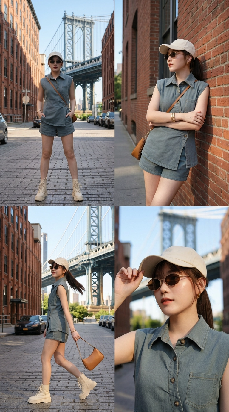 Retro Irregular Denim Suit