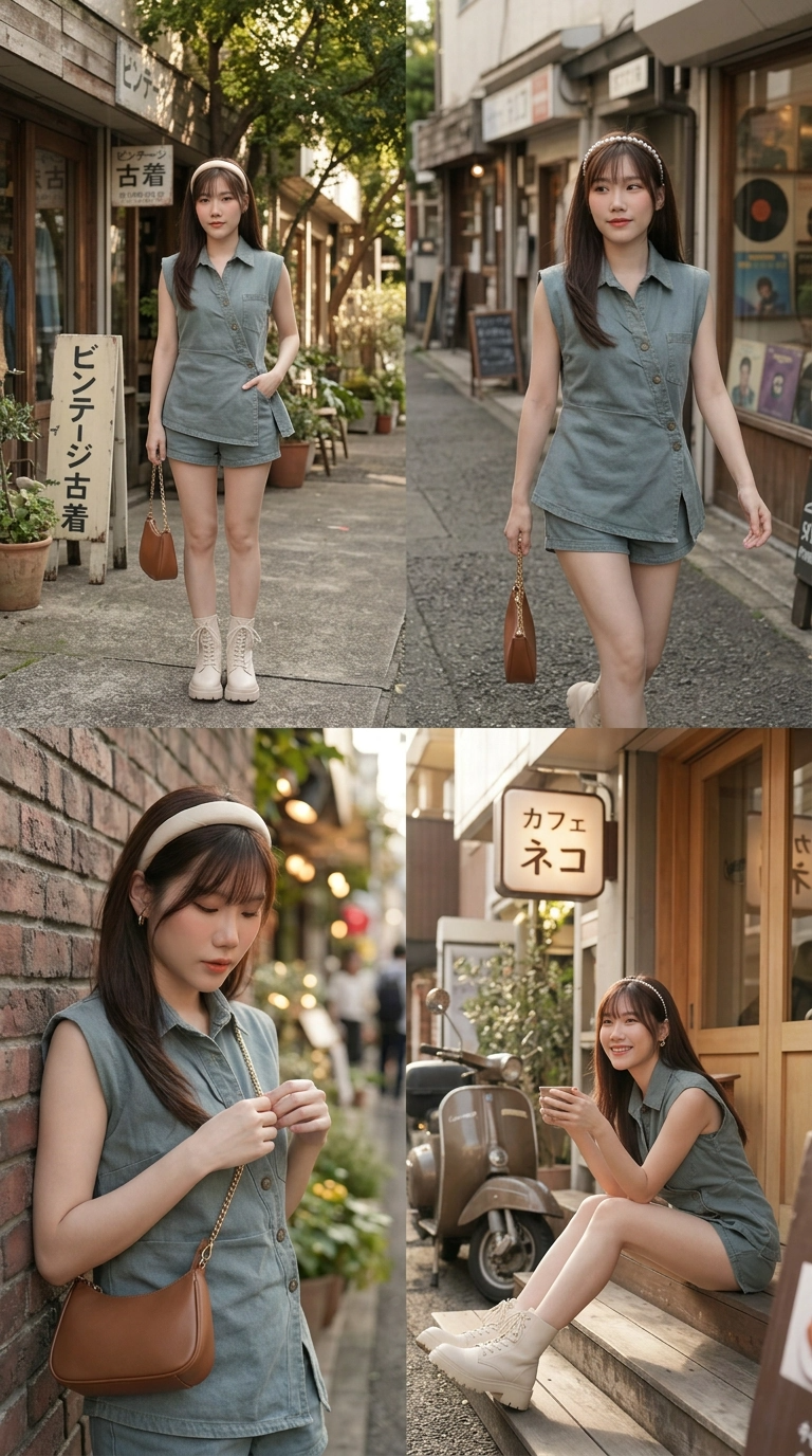 Retro Irregular Denim Suit