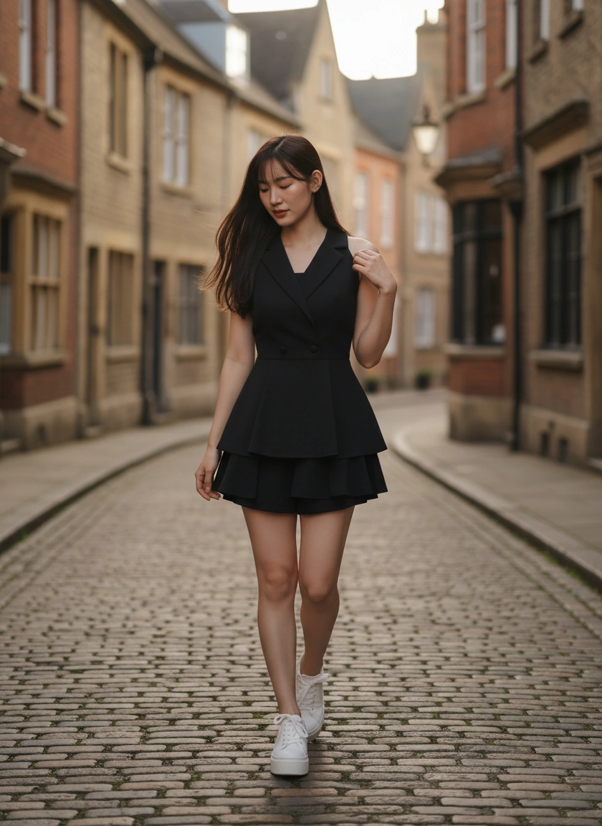 Rommily Button Blazer Layer Romper