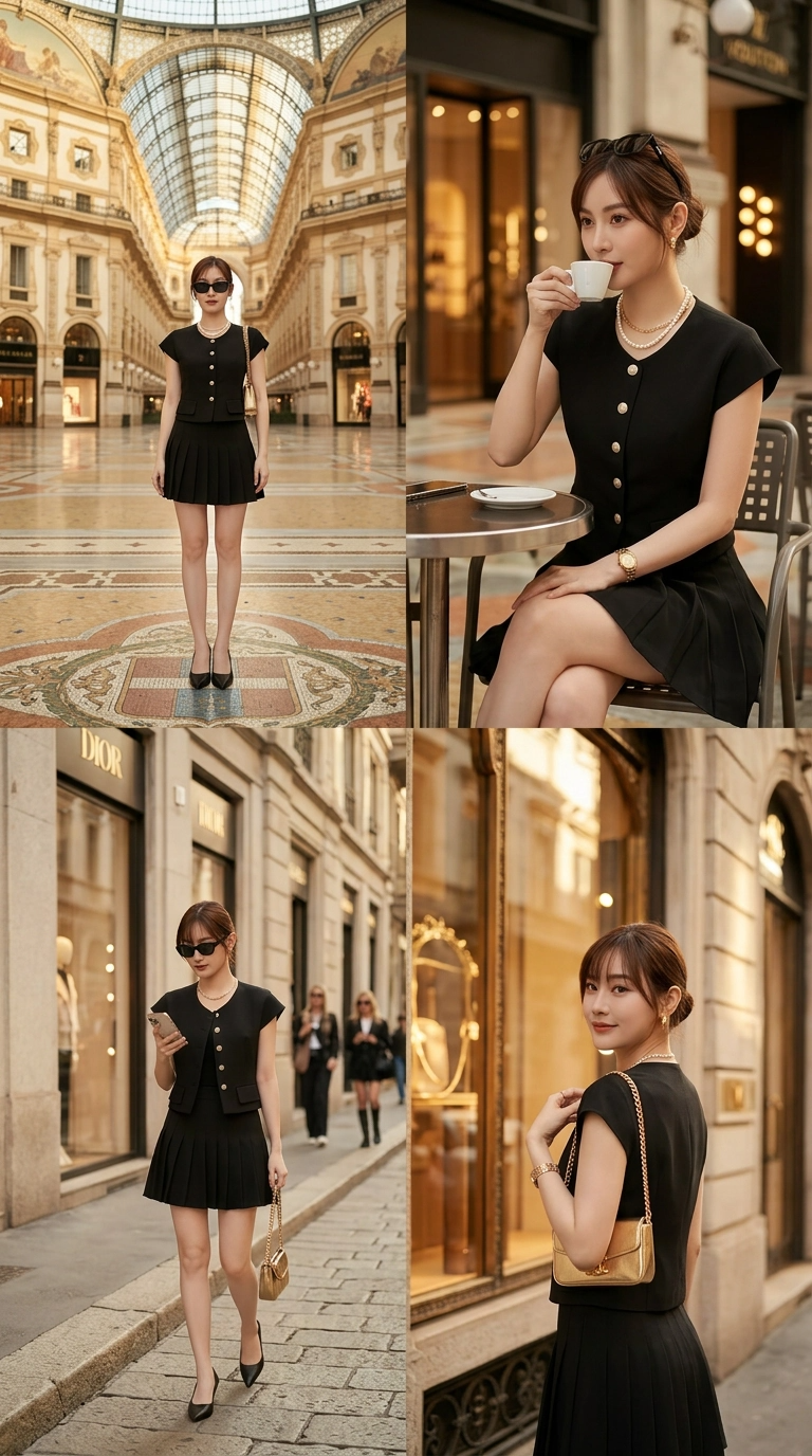 Rosie Classy Pleated Skirt Set