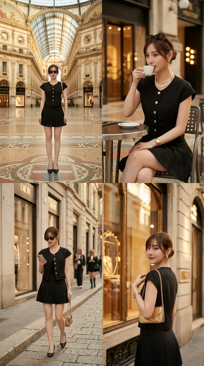 Rosie Classy Pleated Skirt Set