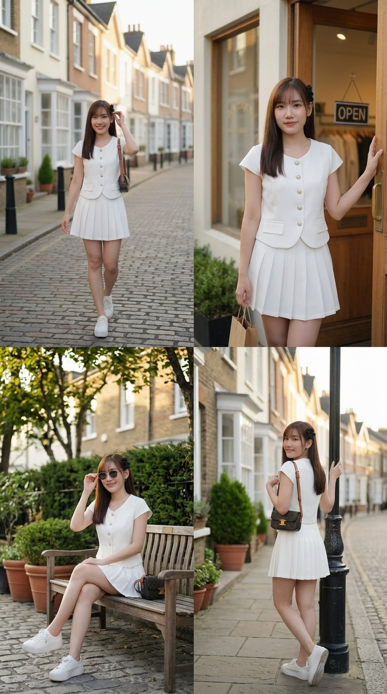 Rosie Classy Pleated Skirt Set
