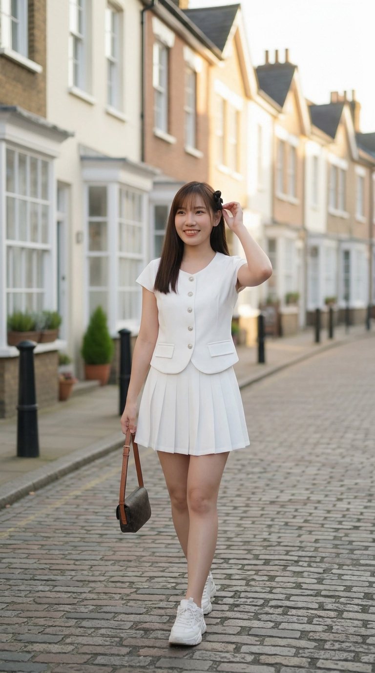Rosie Classy Pleated Skirt Set