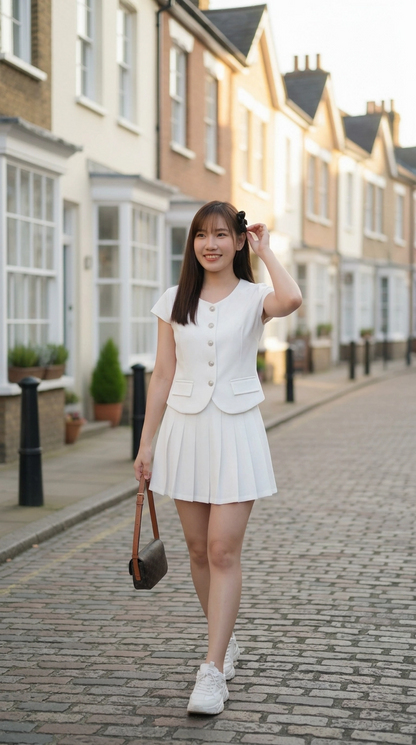 Rosie Classy Pleated Skirt Set