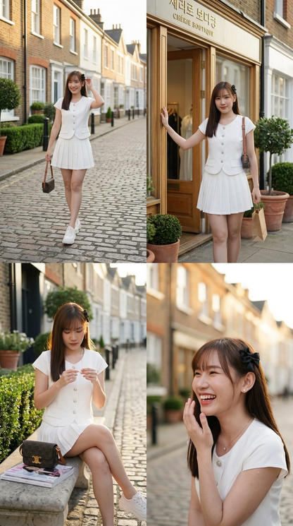 Rosie Classy Pleated Skirt Set