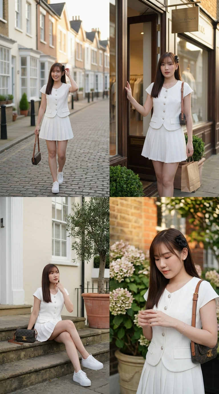 Rosie Classy Pleated Skirt Set