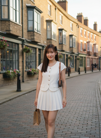 Rosie Classy Pleated Skirt Set