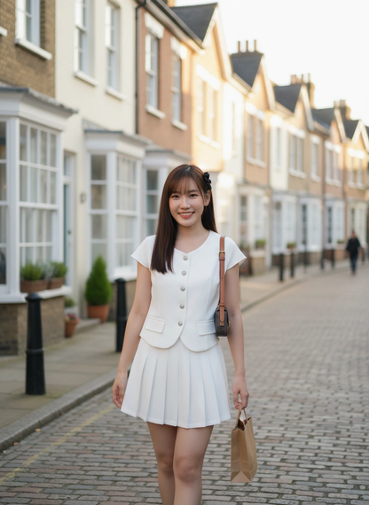 Rosie Classy Pleated Skirt Set
