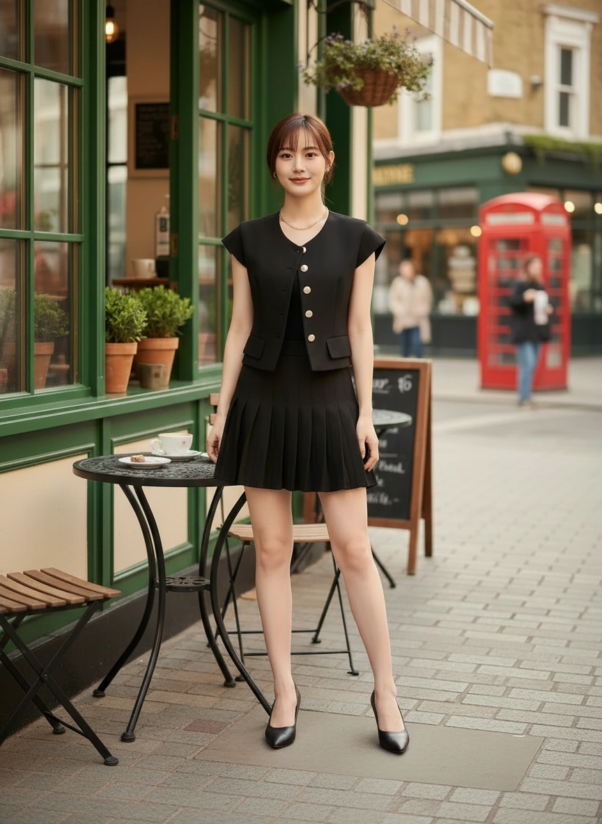 Rosie Classy Pleated Skirt Set