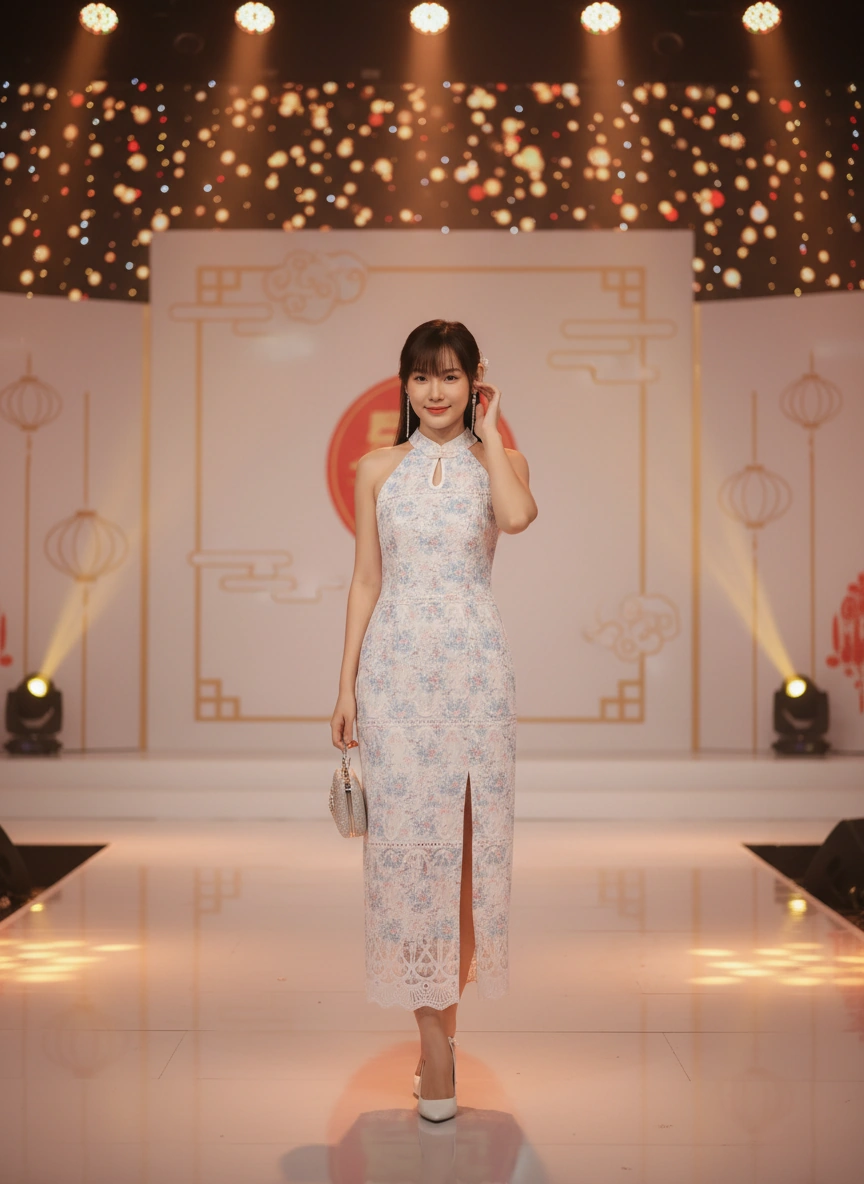 Summer Blue Embroidered Cheongsam