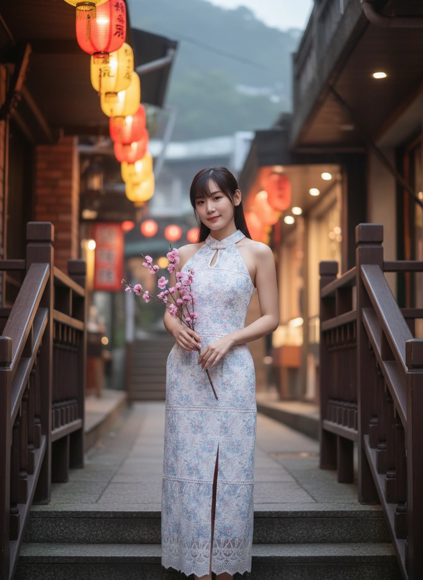 Summer Blue Embroidered Cheongsam