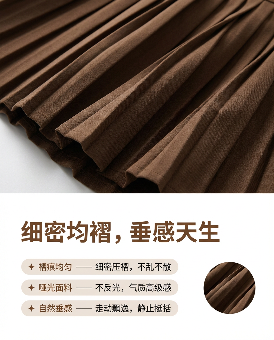 Tiana Wool Pleated A Line Skirt