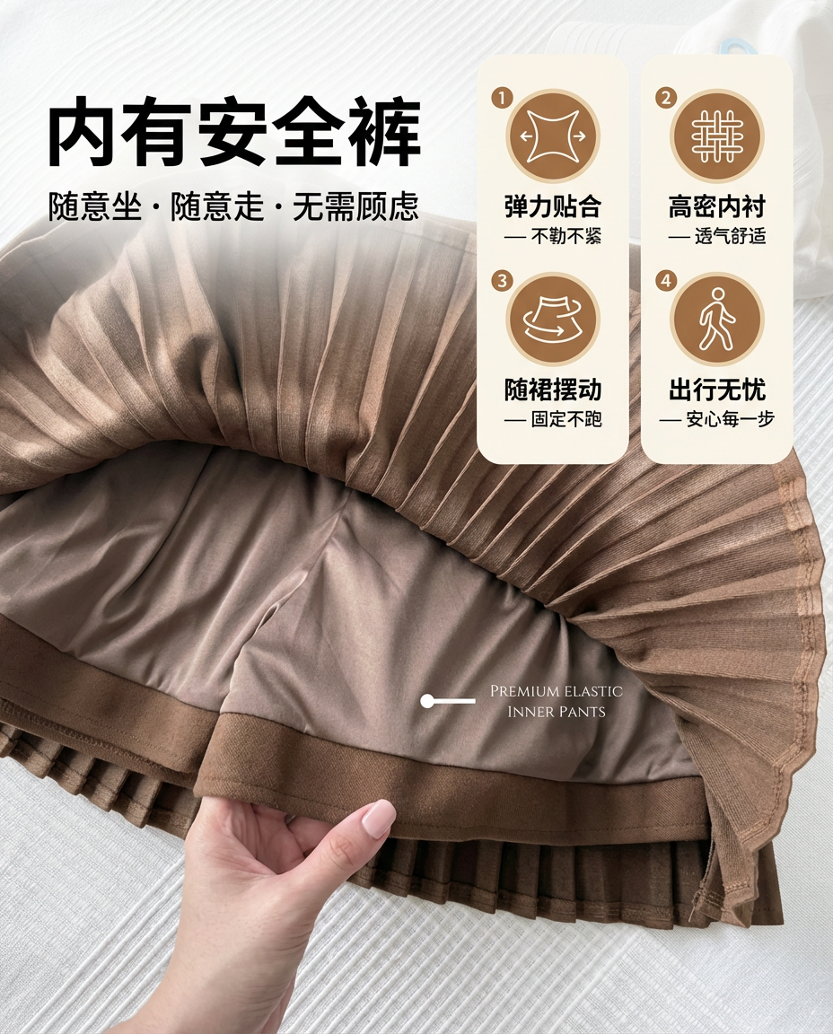 Tiana Wool Pleated A Line Skirt
