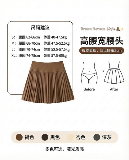 Tiana Wool Pleated A Line Skirt