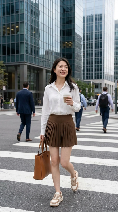 Tiana Wool Pleated A Line Skirt