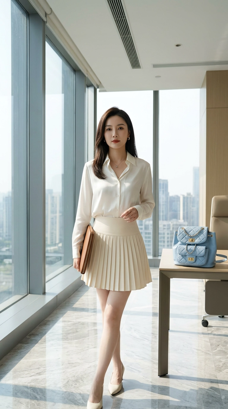 Tiana Wool Pleated A Line Skirt