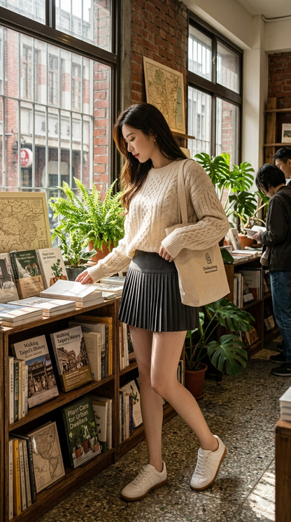 Tiana Wool Pleated A Line Skirt