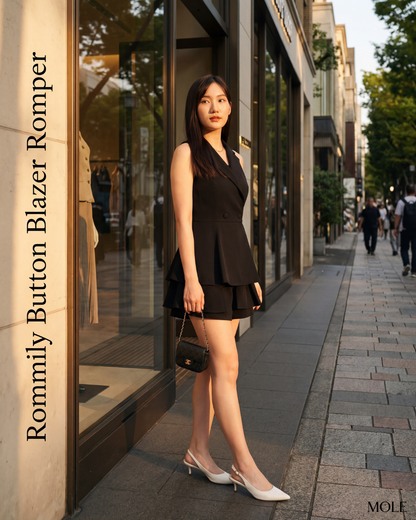 Rommily Button Blazer Layer Romper