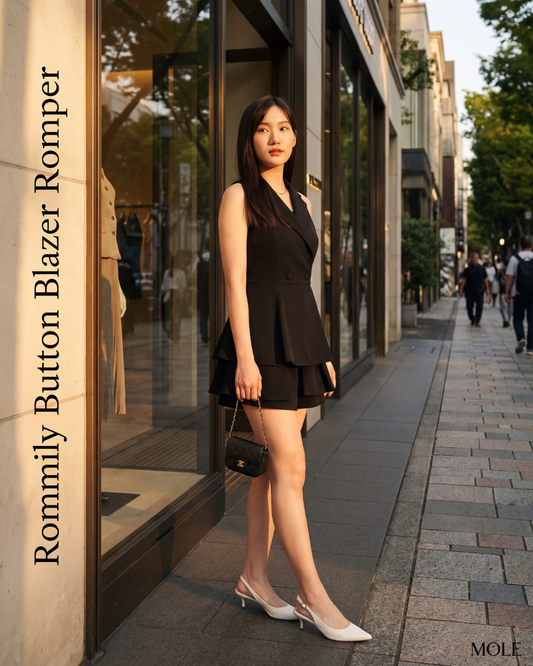 Rommily Button Blazer Layer Romper