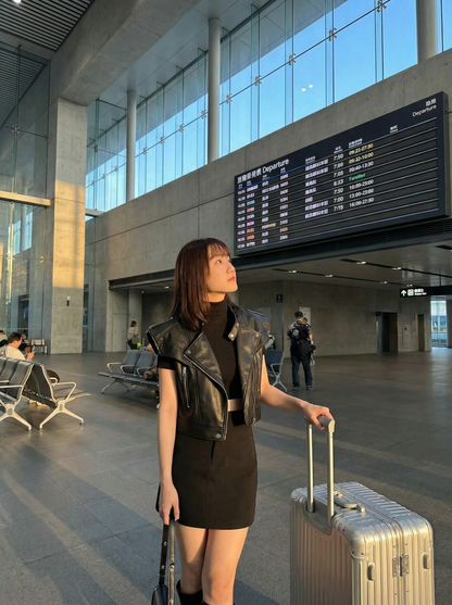 Victoria Leather Vest Jacket