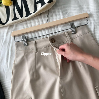 Workwear Cargo Pocket Midi Skirt