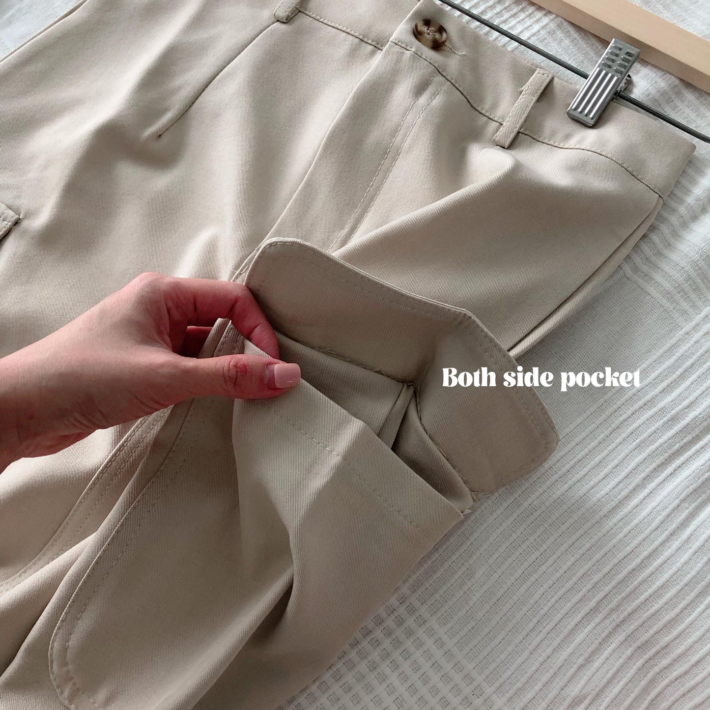 Workwear Cargo Pocket Midi Skirt